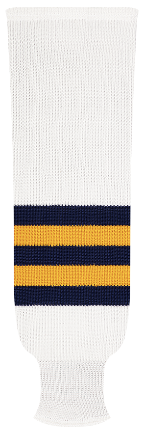 Kobe League Knit Michigan White Hockey Socks - 9819H