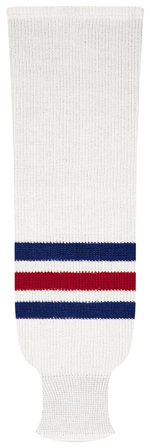 Kobe League Knit NY Rangers Home Hockey Socks - 9818H