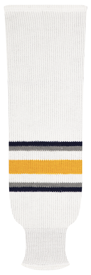 Kobe League Knit Buffalo White Hockey Socks - 9802W