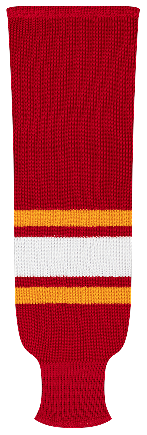 Kobe League Knit Calgary Red Away Hockey Socks - 9884A