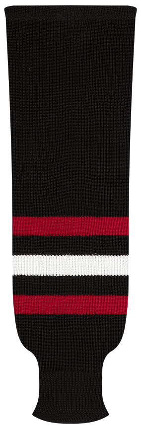 Kobe League Knit Chicago Black Hockey Socks - 9806R