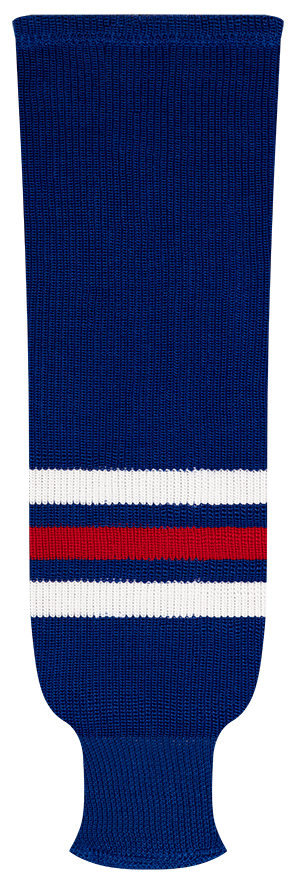 Kobe League Knit NY Rangers Away Hockey Socks - 9818A